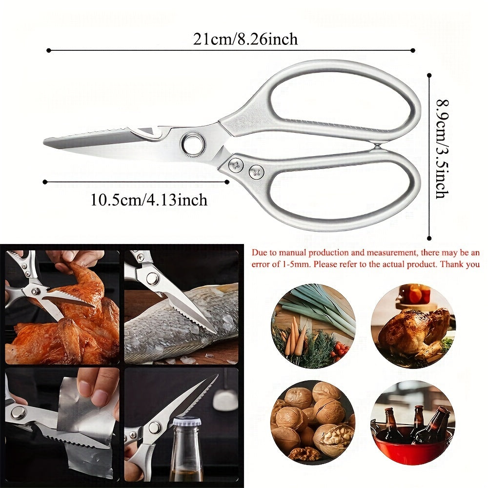 Stainless Steel Kitchen Scissors with Ergonomic Aluminum Handle - Versatile, Durable & Comfortable, Perfect for All Cutting Needs"kitchen ware