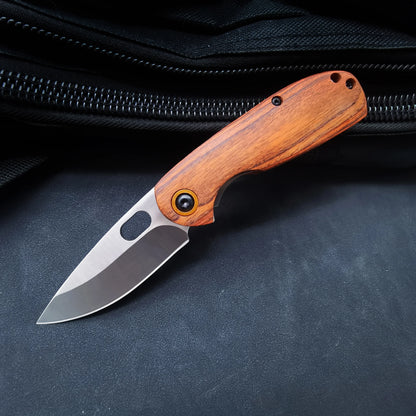 1 piece, stainless steel non-slip wooden handle knife, multi-purpose folding knife, portable fruit knife outdoor camping picnic