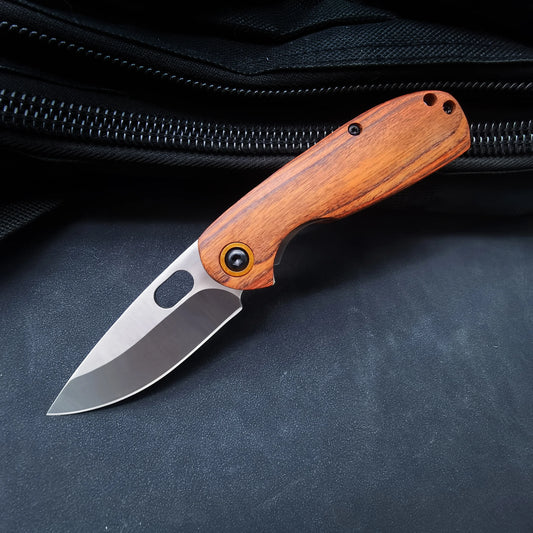 1 piece, stainless steel non-slip wooden handle knife, multi-purpose folding knife, portable fruit knife outdoor camping picnic