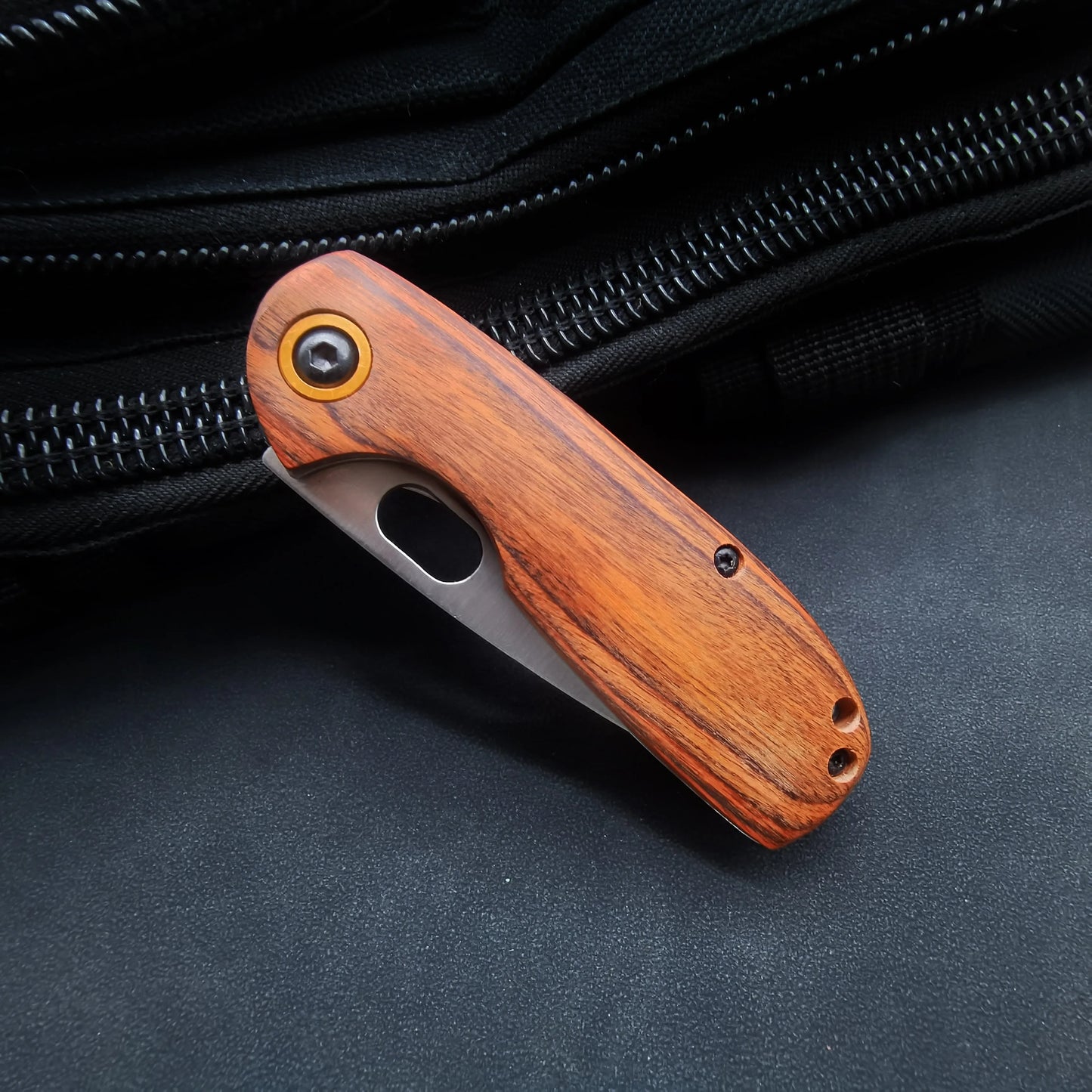 1 piece, stainless steel non-slip wooden handle knife, multi-purpose folding knife, portable fruit knife outdoor camping picnic