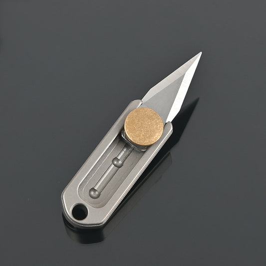 Titanium Alloy Mini Knife Sharp Portable EDC Keychain Hanger Disassembly Express Opening Knife Pocket Knife Push Knife