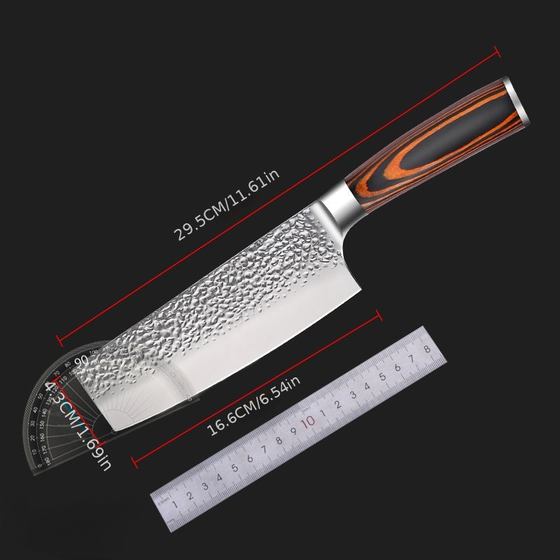 1pc Damascus Pattern Kitchen Knife, Sharp Stainless Steel Chef Knife For Home And Outdoor