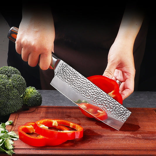 1pc Damascus Pattern Kitchen Knife, Sharp Stainless Steel Chef Knife For Home And Outdoor