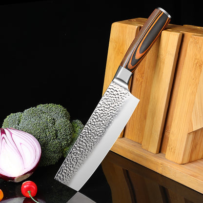 1pc Damascus Pattern Kitchen Knife, Sharp Stainless Steel Chef Knife For Home And Outdoor