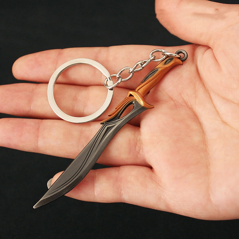 1pc 9cm Mini Imperial Knife Metal Toy Keychain For Men