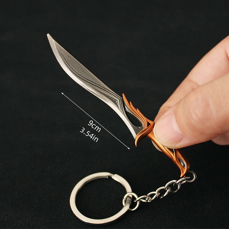 1pc 9cm Mini Imperial Knife Metal Toy Keychain For Men