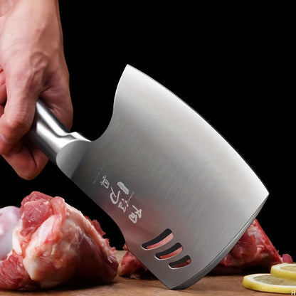 1pc Stainless Steel Bone Cleaver, Bone Cutting Knife, Pork Bone Cleaver, Butcher's Specialized Cutting Knife For Restaurant Use