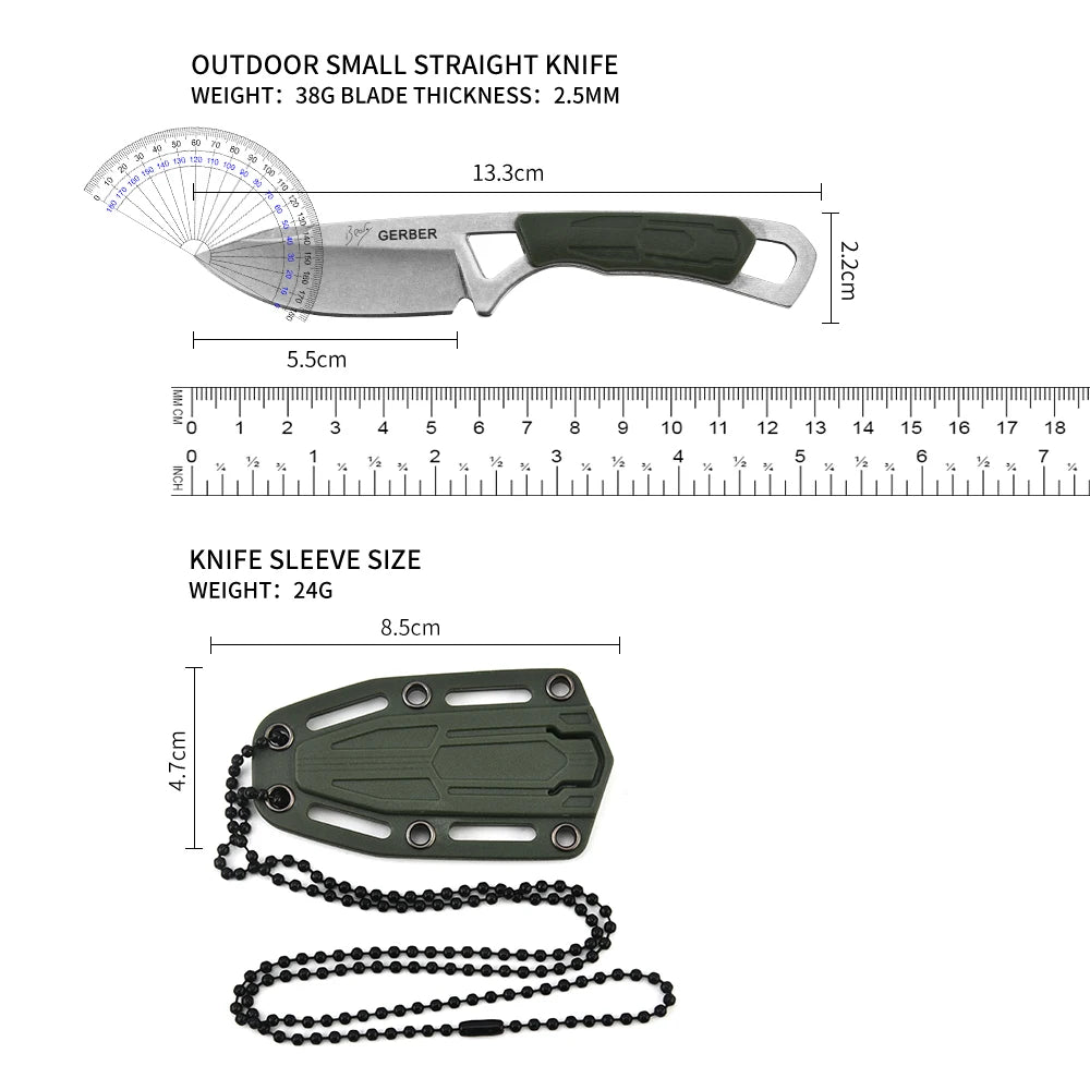 1pc EDC Mini Hanging Neck Knife, Portable Self-defense Necklace Knife, Outdoor Knife, Camping Survival Knife