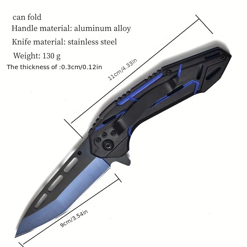 1pc Stainless steel outdoor folding knife，Portable EDC Camping Pocket Fruit Knife，Multi -purpose cutting knife for hiking