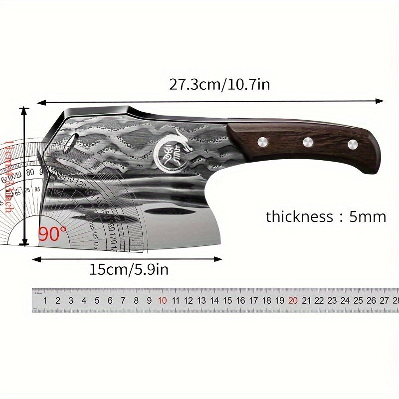 90 Degrees 5.91inch Forged Thickened Chopping Bone Special Knife Heavy Duty Butcher Chopping Big Bone Knife Chopping Bone Knife Chopping Knife For Restaurant