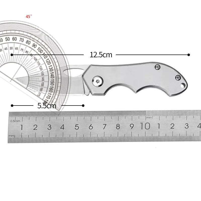 3, stainless steel box cutter folding surgical blade EDC mini knife carving knife carry open case key chain knife