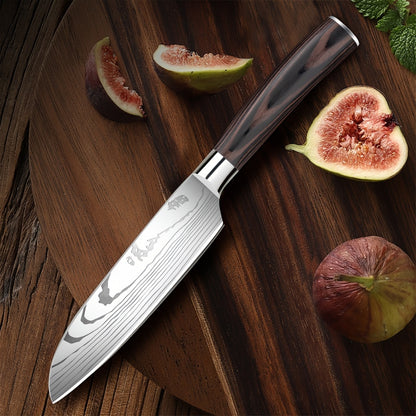 1pc Damascus Multi-purpose Knife, Stainless Steel Fruit Skin Knife, Master Kitchen Knife