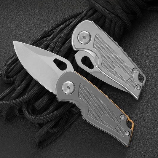 3Cr14Mov Steel Folding Keychain Knife EDC Unpacking Box Cutter Portable Multifunctional Fruit Pocket Knife Outdoor Camping Tools