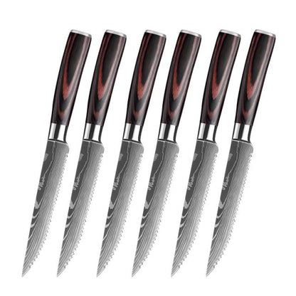 Damascus Laser Grain Steak Knife Carving Knife Slicing Knife Dining Kitchen Knife Kitchen Cooking Tool พร้อมส่งส่งจากร้าน Malcolm Store กรุงเทพฯ