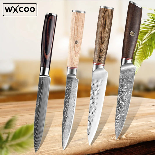 5inch Utility Knives 67-layers Damascus Steel Sharp Japanese Fish Filleting Knife Kitchen Cleaver Boning Knife for Fruit Meat