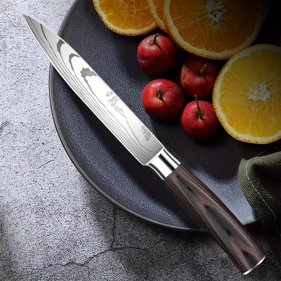 1pc Damascus Multi-purpose Knife, Stainless Steel Fruit Skin Knife, Master Kitchen Knife