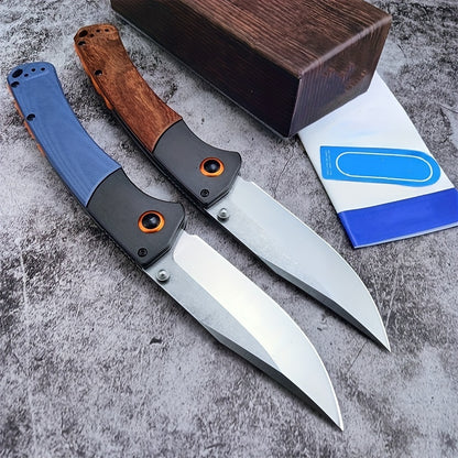 outdoor mini folding knife survival wilderness hunting EDC multifunctional G10 solidified wood handle