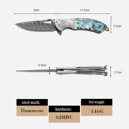 "Damascus"z folding blacksmith Legendary Assassin outdoor folding knife camping mountaineering fishing portable collector fruit k