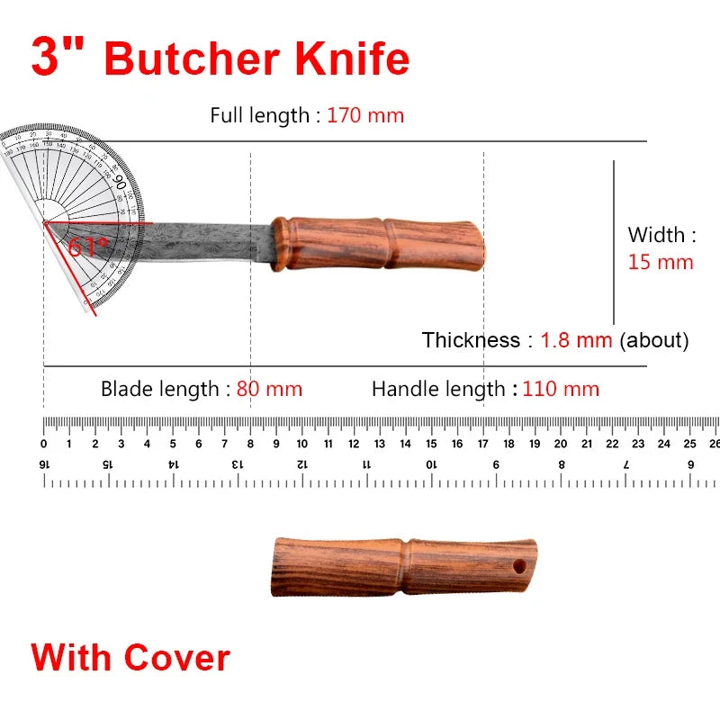 BBQ Utility Knife Slicing Fish Fruit Steak Knife Plastic Handle Kitchen Knives Hand Forge Boning Butcher Knife Chef Cleaver Tool