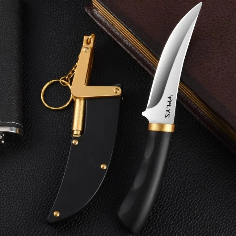 Black Gold Small Machete, Fruit Knife Folding Portable Mini Pocket Knife, Sharp High Hardness Outdoor Knife