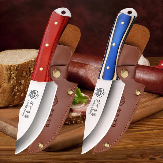 Butcher's Boning Knife Stainless Steel Mongolia Meat Cleaver Barbecue Knife Kitchen Knives Sharp Vegetable Fruit Knife BBQ