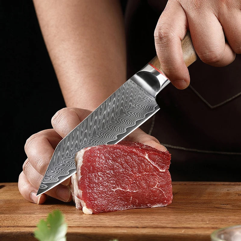 "Damascus" Chef's Knife 6 Inch Meat Cleaver High Hardness Kitchen Knives Vegetable Slicing Knife Sharp Fruit Peeling Knife