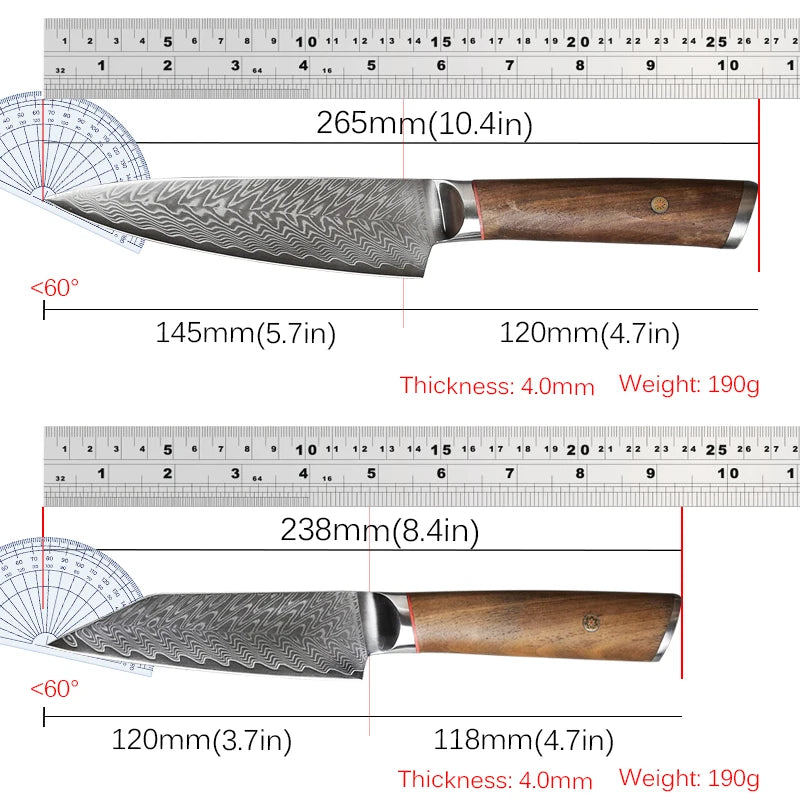 "Damascus" Chef's Knife 6 Inch Meat Cleaver High Hardness Kitchen Knives Vegetable Slicing Knife Sharp Fruit Peeling Knife