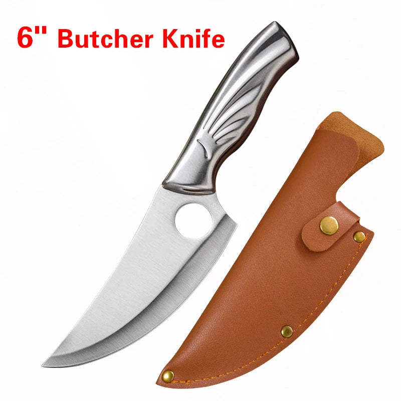 Damascus Pattern Kitchen Cleaver Meat Knife Butcher Utility Boning Knife Chicken Bone Kitchen Shears For Cooking Utensils