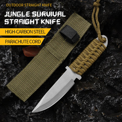 EDC Outdoor Pocket Knife Stainless Steel Outdoor Survival Knife Portable Military Tactical Knife for Self Defense Hiking Fruit