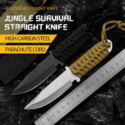 EDC Outdoor Pocket Knife Stainless Steel Outdoor Survival Knife Portable Military Tactical Knife for Self Defense Hiking Fruit