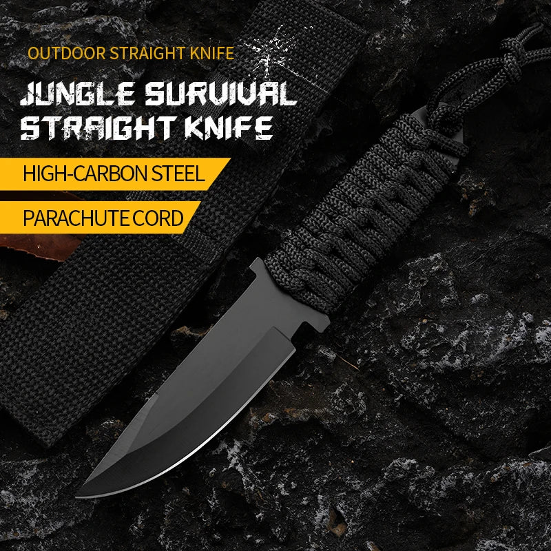 EDC Outdoor Pocket Knife Stainless Steel Outdoor Survival Knife Portable Military Tactical Knife for Self Defense Hiking Fruit