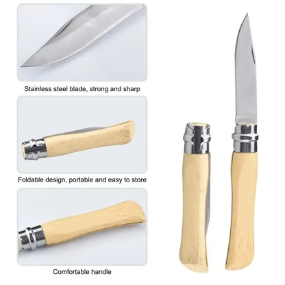 Folding Fruit Knife Stainless Steel Portable Pocket Knife Sharp Peeler Knife for Fruits Kitchen Knives Household Cooking Tools