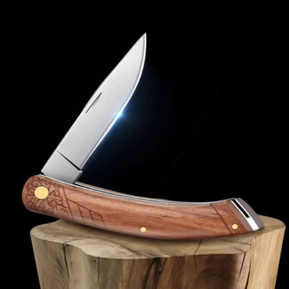 Folding Fruit Knife Stainless Steel  Sharp Pocket Knife Wooden Handle Kitchen Accessories Portable Outdoor Camping Knives