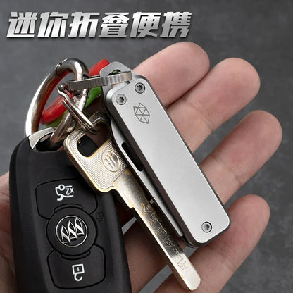 Folding Sharp Outdoor Multi Functional Stainless Steel Mini Home Knife Portable Keychain Fruit Knife Open Box Portable