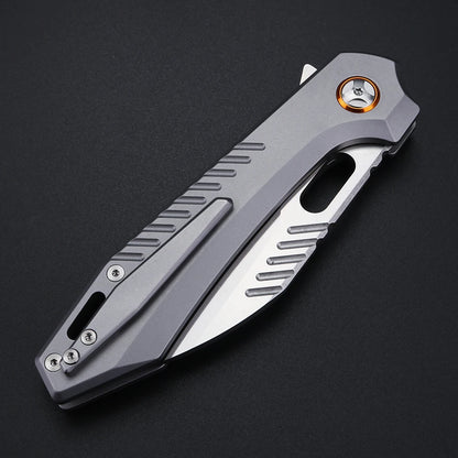 Folding fruit knife 9cr18 steel high hardness sharp angle camping hunting knife CNC process multifunctional pocket knife