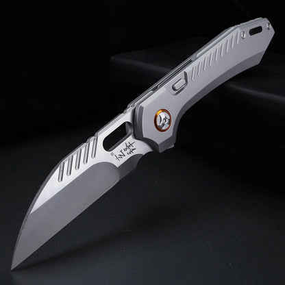 Folding fruit knife 9cr18 steel high hardness sharp angle camping hunting knife CNC process multifunctional pocket knife