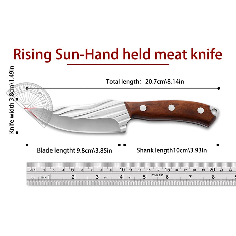 Fruit Knife Mongolian Hand Held Small Knife For Lamb Eating Outdoor Portable Dining Knife Kitchen Small Knife With Leather Cover