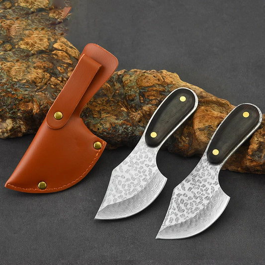 Fruit Knife Mongolian Hand Held Small Knife For Lamb Eating Outdoor Portable Dining Knife Kitchen Small Knife With Leather Cover