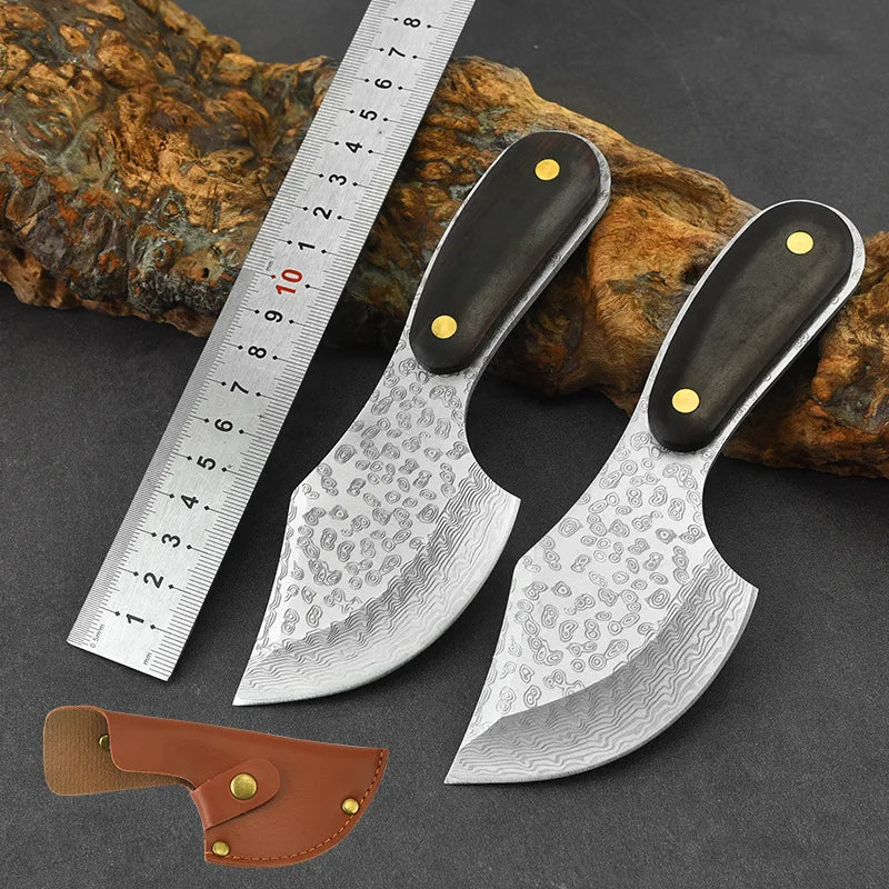 Fruit Knife Mongolian Hand Held Small Knife For Lamb Eating Outdoor Portable Dining Knife Kitchen Small Knife With Leather Cover