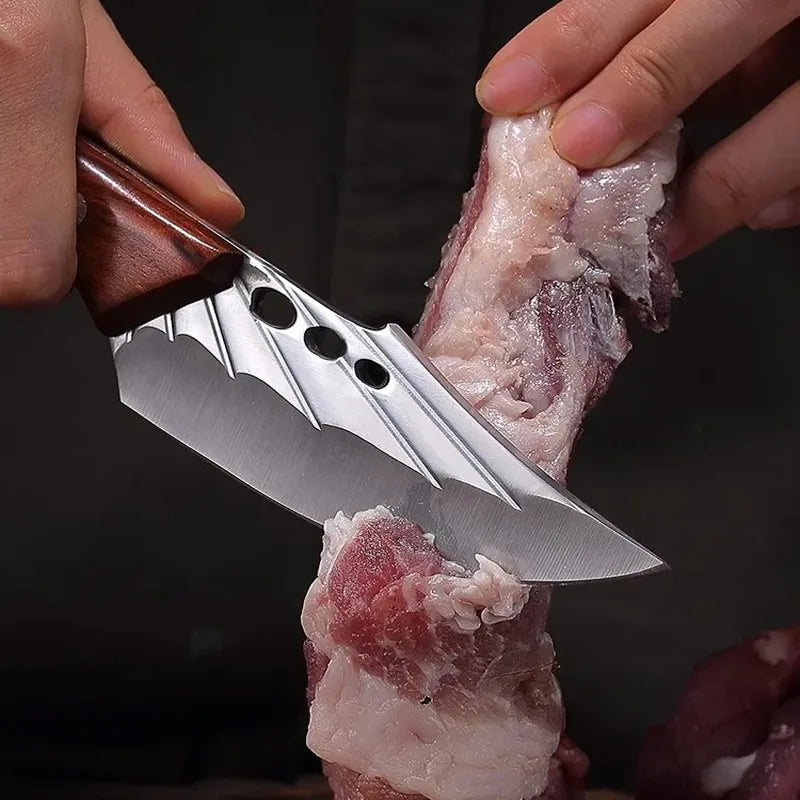 Handmade Forged Knife Meat Bone Knife Fruit Slicing Knife Stainless Steel Kitchen Chef Knife Perfect for Household Knives