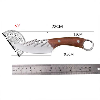 Handmade forged knife with sheath, high carbon stainless steel kitchen chef knife, suitable for multifunctional gifts such as