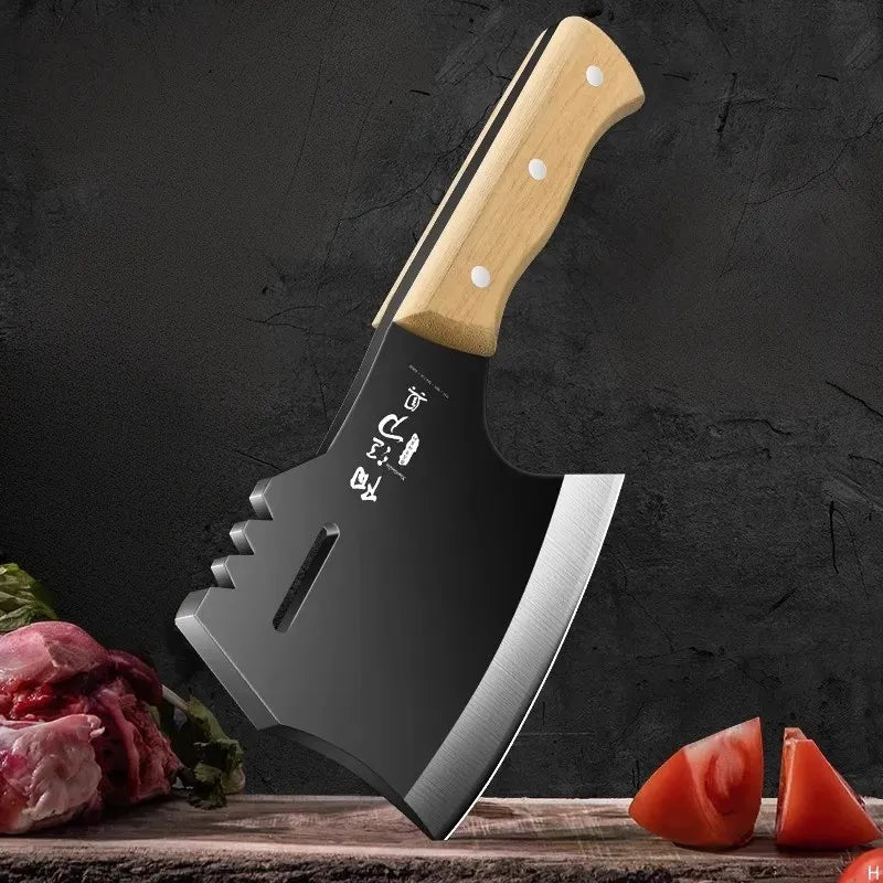 High carbon steel manual forging knife, household slicing and meat cutting knife, chef specific axe bone chopping knife, DS9195