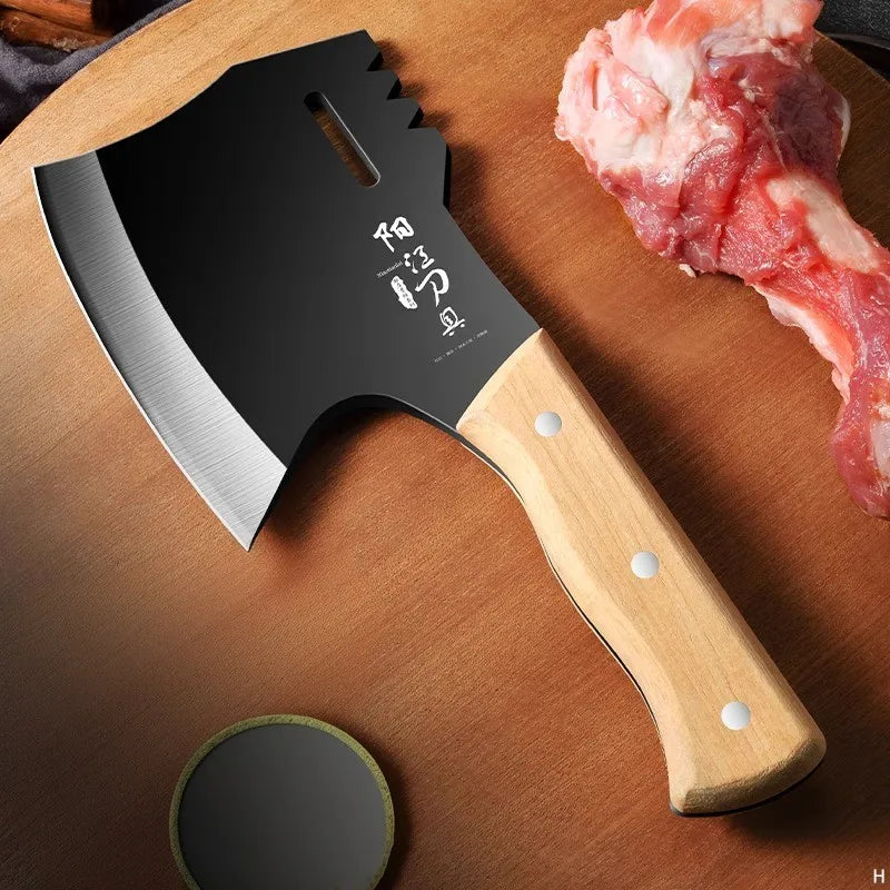 High carbon steel manual forging knife, household slicing and meat cutting knife, chef specific axe bone chopping knife, DS9195