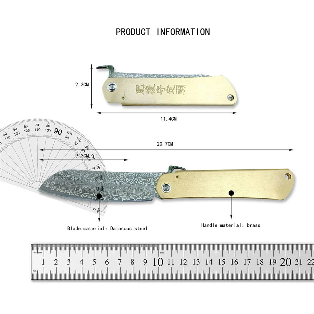 Higonokami Damascus steel Portable Outdoor Knife Camping Survival High Hardness Multifunctional Folding Knife