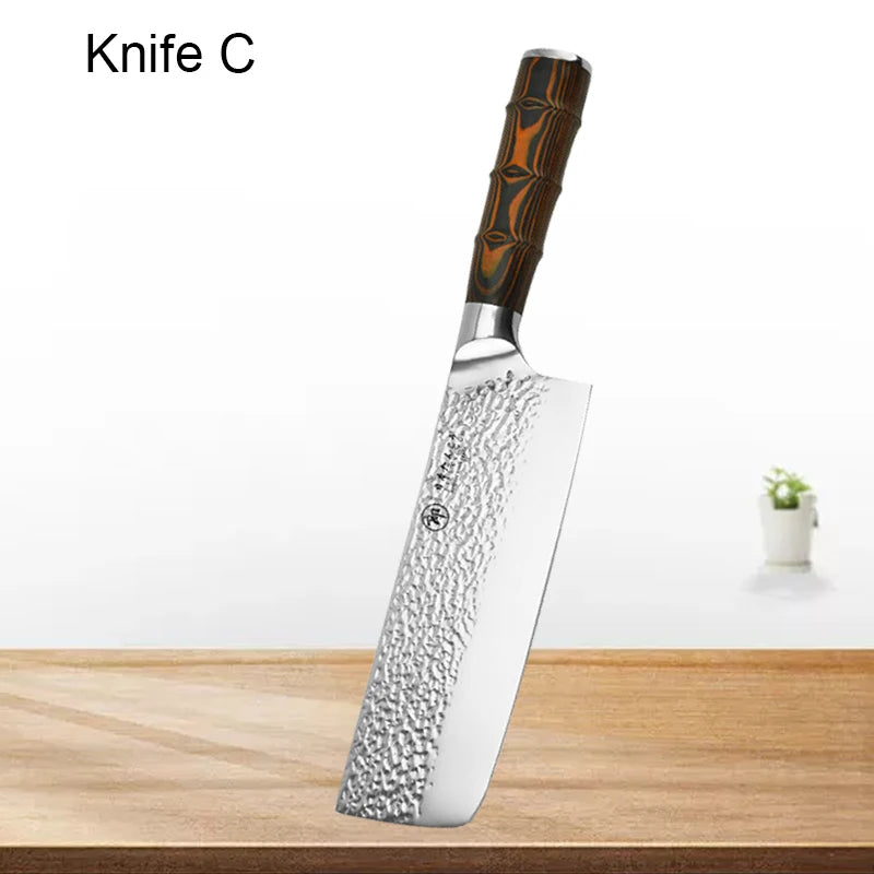 "Damascus"Kitchen Chef Knife Meat Cleaver Slicing Fish Vegetable Cutting Stainless Steel Japanese Boning Knives Forged Deboning BBQ Tool