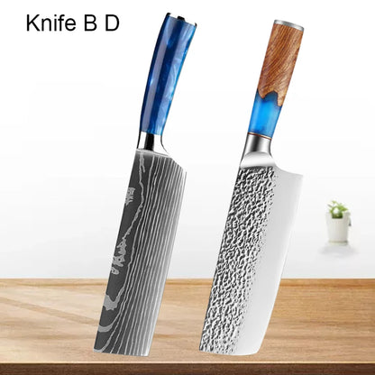 "Damascus"Kitchen Chef Knife Meat Cleaver Slicing Fish Vegetable Cutting Stainless Steel Japanese Boning Knives Forged Deboning BBQ Tool