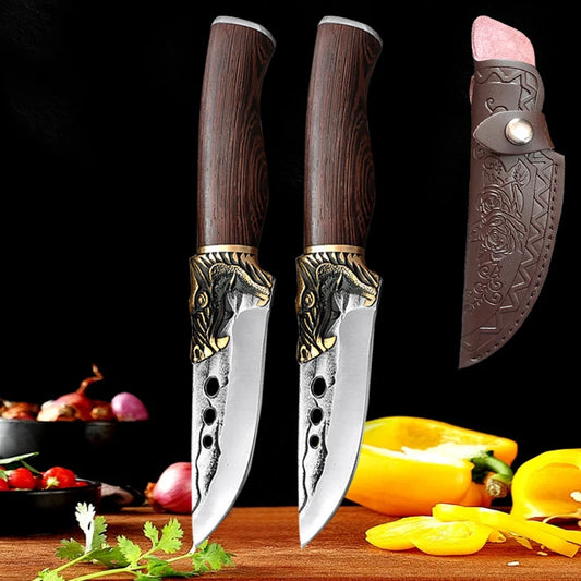 Kitchen Knife Meat Cleaver Stainless Steel Butcher Knives Hand Forged Boning Knife with Sheath for Kitchen Cooking Chef Knife