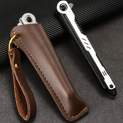 M390 Steel Feather Pattern Folding Knife Outdoor Camping Pocket Knife Portable Fruit Knife High Hardness Folding Knife