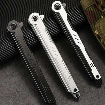 M390 Steel Feather Pattern Folding Knife Outdoor Camping Pocket Knife Portable Fruit Knife High Hardness Folding Knife