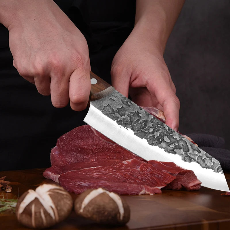 Meat Cleaver Butcher Kitchen Knife Stainless Steel Meat Chopping Chef Fish Vegetables Slicing Butcher Knife With Sheath